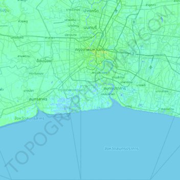 Topografische Karte กรุงเทพมหานคร, Höhe, Relief