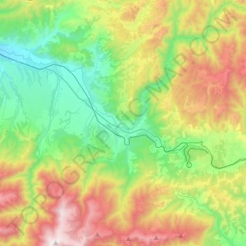 Topografische Karte Baru, Höhe, Relief