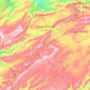 Topografische Karte Imilchil, Höhe, Relief