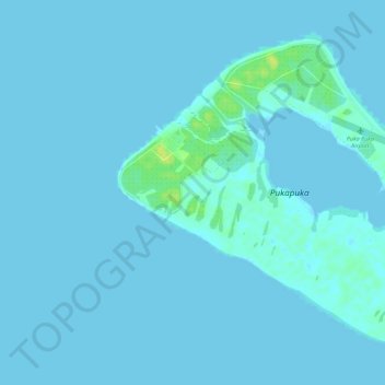Topografische Karte Pukapuka, Höhe, Relief