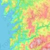 Topografische Karte Pontevedra, Höhe, Relief