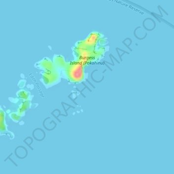 Topografische Karte Mokohinau Islands, Höhe, Relief