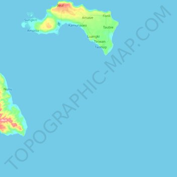 Topografische Karte Tanga Islands, Höhe, Relief