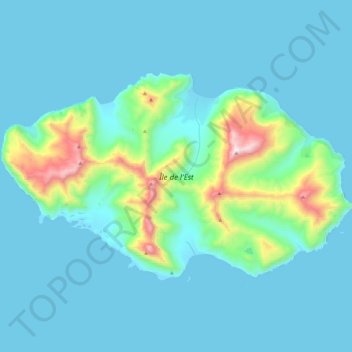 Topografische Karte Ost-Insel, Höhe, Relief