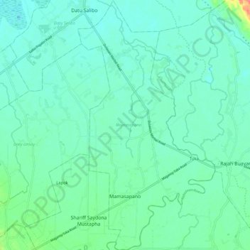Topografische Karte Mamasapano, Höhe, Relief