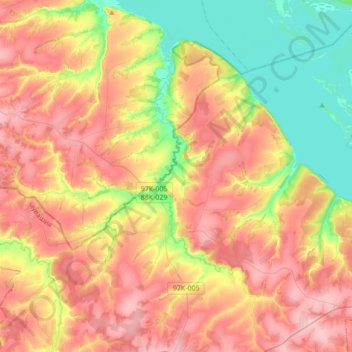 Topografische Karte Сундырь, Höhe, Relief