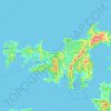 Topografische Karte Waiheke Island, Höhe, Relief
