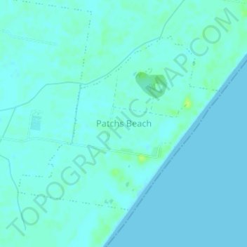 Topografische Karte Patchs Beach, Höhe, Relief