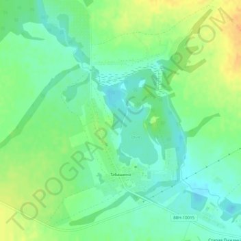 Topografische Karte Табашино, Höhe, Relief