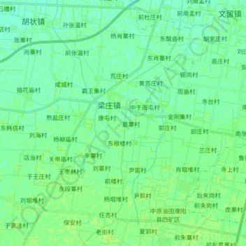 Topografische Karte 梁庄镇, Höhe, Relief