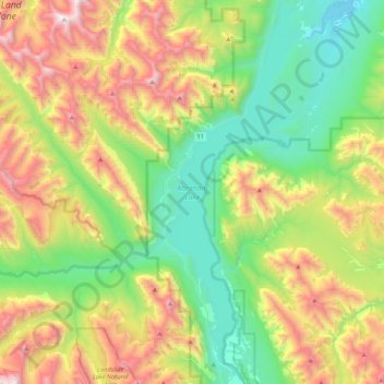 Topografische Karte Abraham Lake, Höhe, Relief