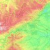 Topografische Karte Bezirk Komotau, Höhe, Relief