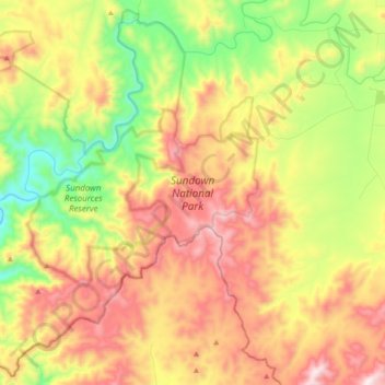 Topografische Karte Great Dividing Range, Höhe, Relief