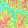 Topografische Karte Cahors, Höhe, Relief