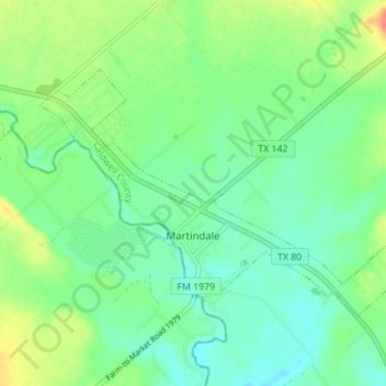 Topografische Karte Martindale, Höhe, Relief
