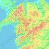 Topografische Karte Gwynedd, Höhe, Relief