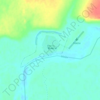 Topografische Karte сельское поселение Ваеги, Höhe, Relief