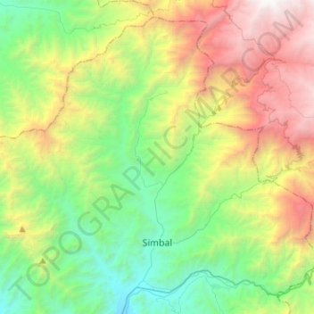 Topografische Karte Simbal, Höhe, Relief