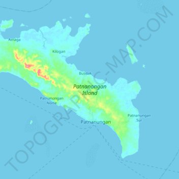 Topografische Karte Patnanongan Island, Höhe, Relief