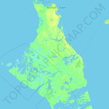 Topografische Karte Andros Island, Höhe, Relief