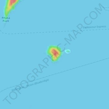 Topografische Karte Allports Island, Höhe, Relief