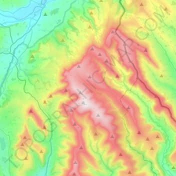Topografische Karte Black Mountains, Höhe, Relief