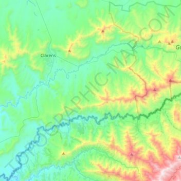 Topografische Karte Dihlabeng Ward 20, Höhe, Relief