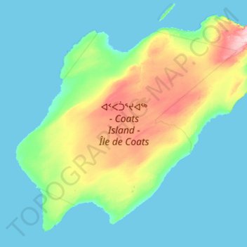 Topografische Karte Coats Island, Höhe, Relief