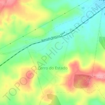 Topografische Karte Cerro do Estado, Höhe, Relief