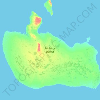 Topografische Karte Air force Island, Höhe, Relief