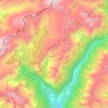 Topografische Karte Baceno, Höhe, Relief