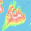 Topografische Karte Bolshevik Island, Höhe, Relief