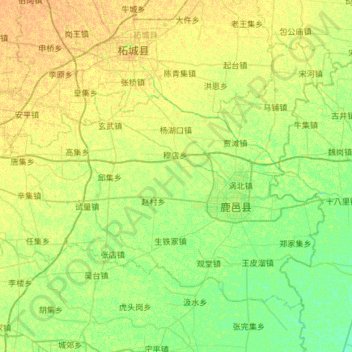 Topografische Karte 鹿邑县, Höhe, Relief