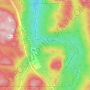 Topografische Karte Mont-Apica, Höhe, Relief