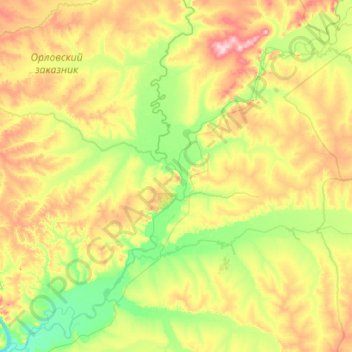 Topografische Karte Селемджа, Höhe, Relief