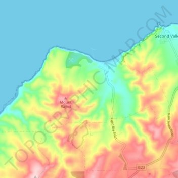 Topografische Karte Rapid Bay, Höhe, Relief