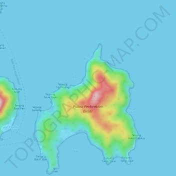 Topografische Karte Perhentian Islands, Höhe, Relief