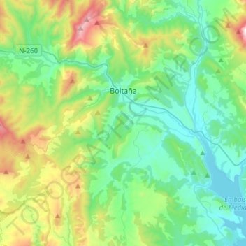 Topografische Karte Boltaña, Höhe, Relief