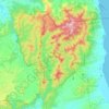Topografische Karte Hūnua Ranges, Höhe, Relief