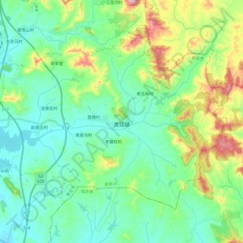 Topografische Karte 龙廷镇, Höhe, Relief