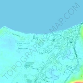 Topografische Karte Tibag, Höhe, Relief