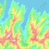Topografische Karte Pigeon Bay, Höhe, Relief