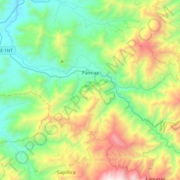 Topografische Karte Paimas, Höhe, Relief