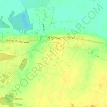 Topografische Karte Zagorow, Höhe, Relief