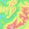 Topografische Karte Vallée de Chamonix-Mont-Blanc, Höhe, Relief