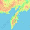 Topografische Karte Kamchatka Krai, Höhe, Relief
