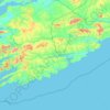 Topografische Karte County Cork, Höhe, Relief