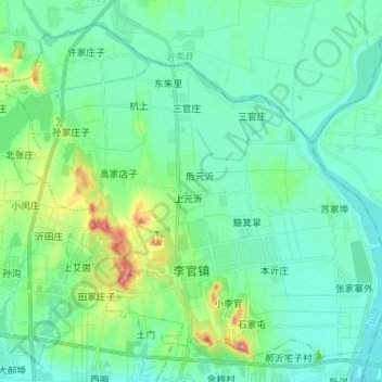 Topografische Karte 李官镇, Höhe, Relief