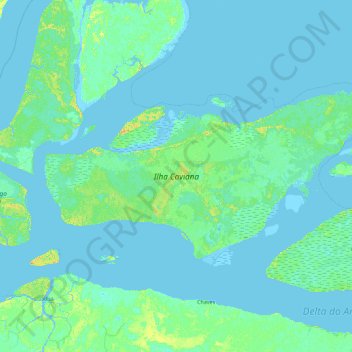Topografische Karte Ilha Caviana, Höhe, Relief