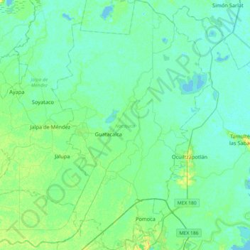 Topografische Karte Nacajuca, Höhe, Relief